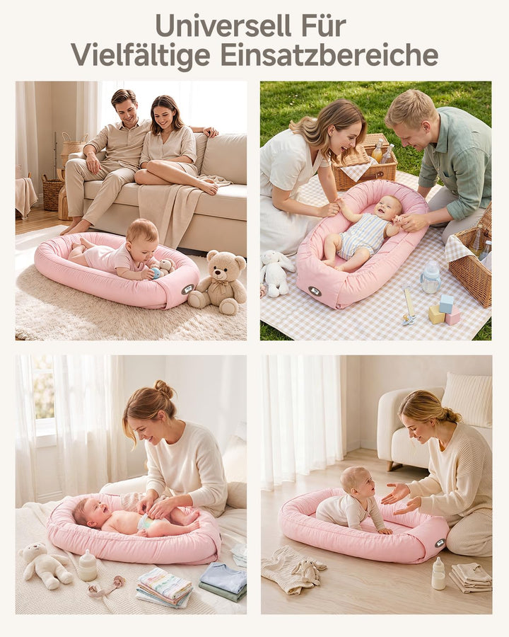 Babynest Neugeborene 95x56cm,Vollständig Abnehmbar Nestchen Baby,0-6 Monate | Babynestchen Neugebore