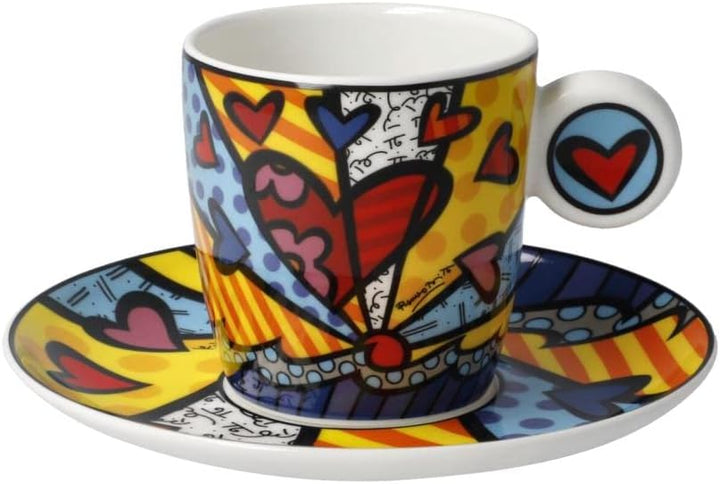 CREAFLOR HOME 2er Set Espressotasse & Kaffeebecher Romero Britto Pop Art A New Day Goebel