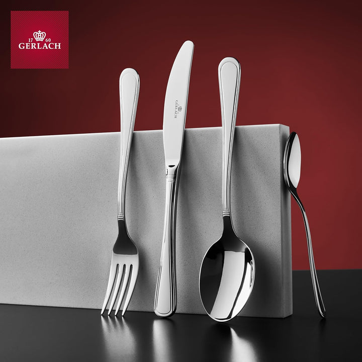 Gerlach Antica Besteck-Set 6 Personen Spülmaschinenfest Essbesteck Edelstahl Elegantes Besteck Messe