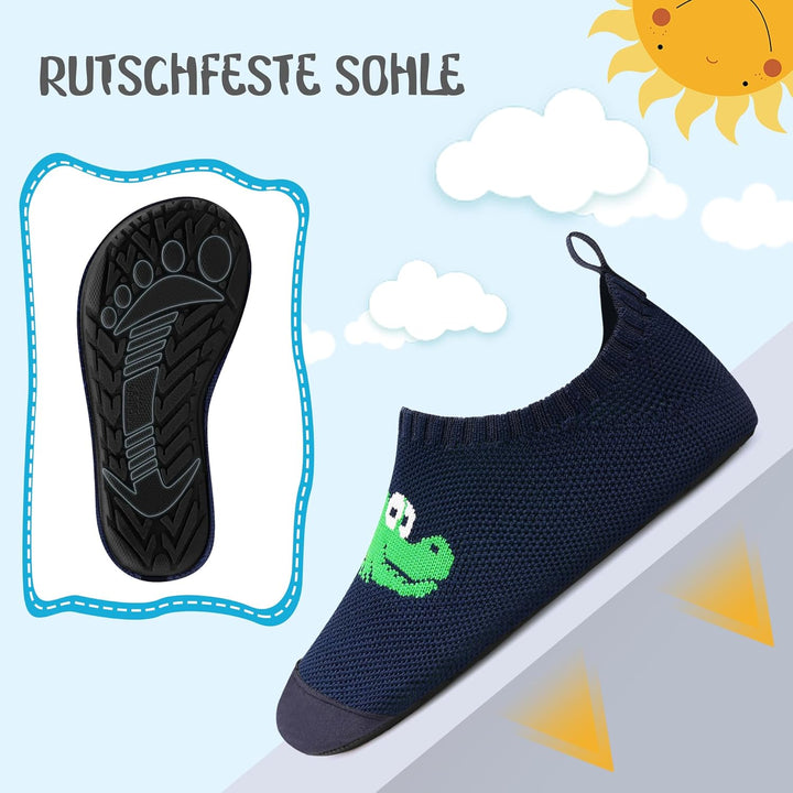 Kyopp Hausschuhe Kinder Junge Mädchen Pantoffeln Atmungsaktive rutschfest Turnschläppchen Weich Barf