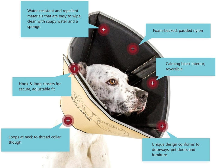 All Four Paws „The Comfy Cone“ Halskrause für Haustiere, XL (1er Pack) Extra Large schwarz, Extra La