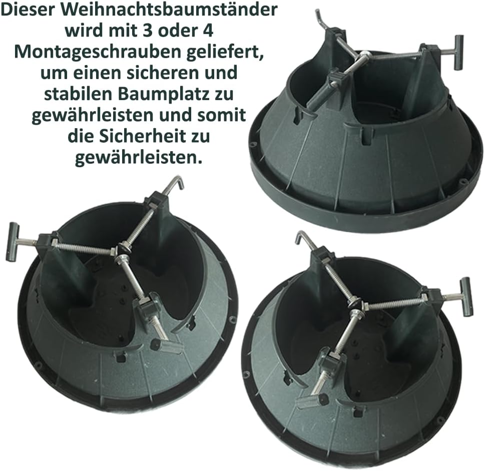 COIL Weihnachtsbaumständer, grüne Farbe, Stabiler Christbaumständer mit 3/4 Schrauben für sicheren H