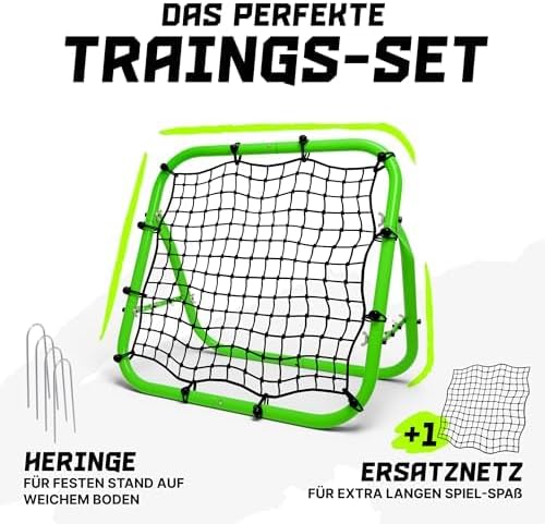 BENTSON Rebounder für Fussball Kinder und Profis I Inkl. Ersatznetz I Robuster Rahmen I Auch für Han