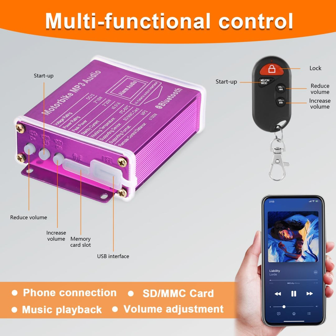 OUNONA Motorrad Lautsprecher 2.76 Zoll Wasserdichtes Stereo Audio System Für Freisprecheinrichtung U