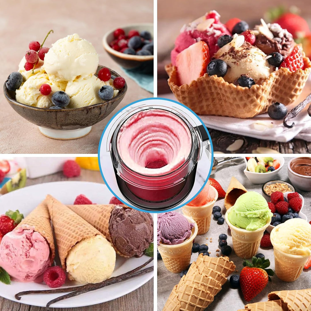 Diealles Shine Creami Behälter für Ninja CREAMI Eismaschine - 4 Pack Deluxe Behälter mit Löffel, Zub