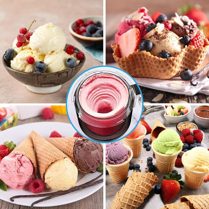 Diealles Shine Creami Behälter für Ninja CREAMI Eismaschine - 4 Pack Deluxe Behälter mit Löffel, Zub