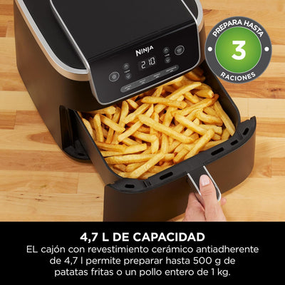 Ninja PRO Air Fryer Heissluftfritteuse, 4,7L Airfryer, Einzelkorb-Heissluftfritteuse, 4-in-1, für 1-