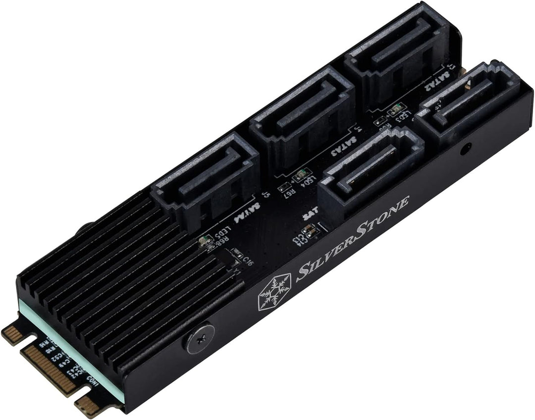 SilverStone Technology SST-ECS07-5-Port-SATA-Gen3-6Gb/s-Non-RAID-M.2-PCIe-Speichererweiterungskarte