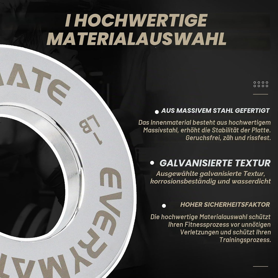 EVERYMATE Fractional Micro Hantelscheiben 8er Set Hantelscheibe Paar 0,1kg 0,2kg 0,3kg 0,5kg für Oly