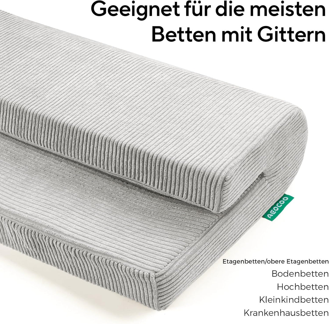 AEOCOO Bettkantenschutz für Kinderbetten 90 cm – weiche Memory-Schaum Bettumrandung, Rausfallschutz