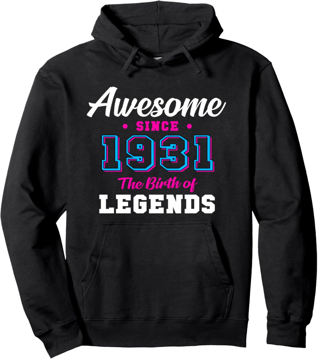 90. Geburtstagsgeschenk Awesome since 1931 90 Jahren Pullover Hoodie