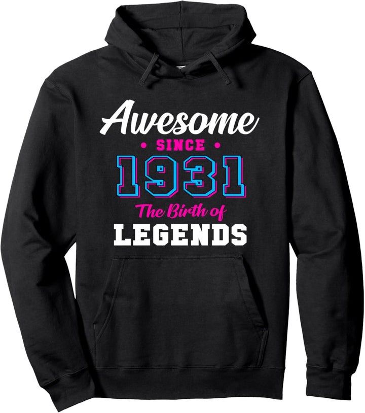 90. Geburtstagsgeschenk Awesome since 1931 90 Jahren Pullover Hoodie