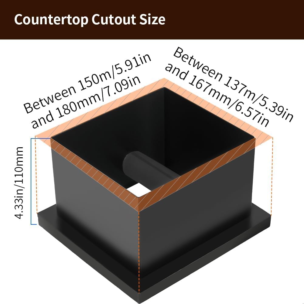 watchget Espresso-Klopfbox – Eingebaute Kaffeeklopfbox aus Edelstahl und Silikon, abnehmbare Gummist