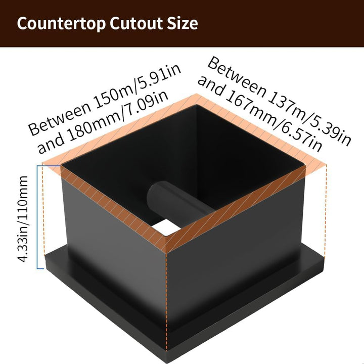 watchget Espresso-Klopfbox – Eingebaute Kaffeeklopfbox aus Edelstahl und Silikon, abnehmbare Gummist