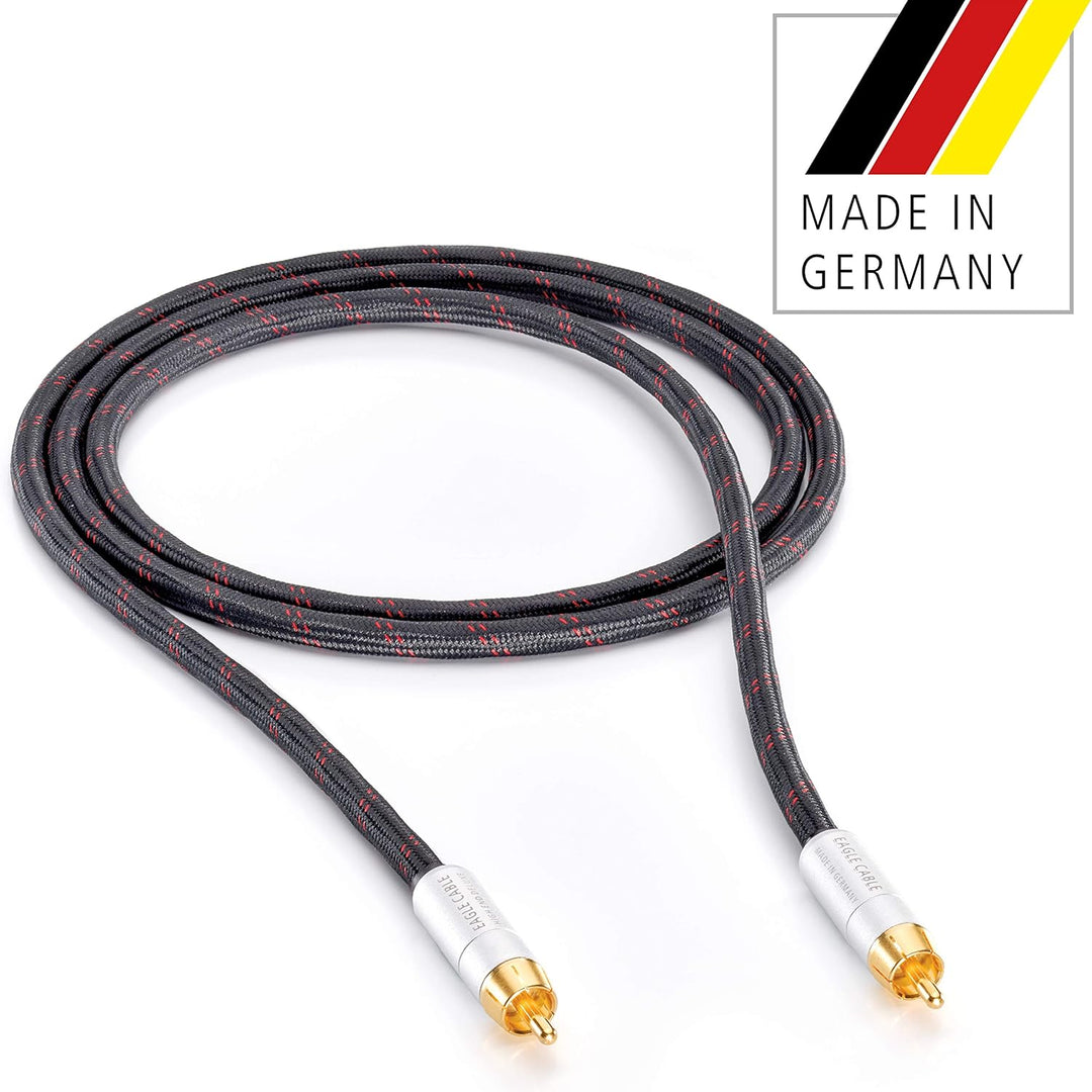 Eagle Cable by INAKUSTIK – 10070202 – High End Deluxe Subwoofer-Kabel 1 x RCA -> 1 x RCA | 3,0m | Ma