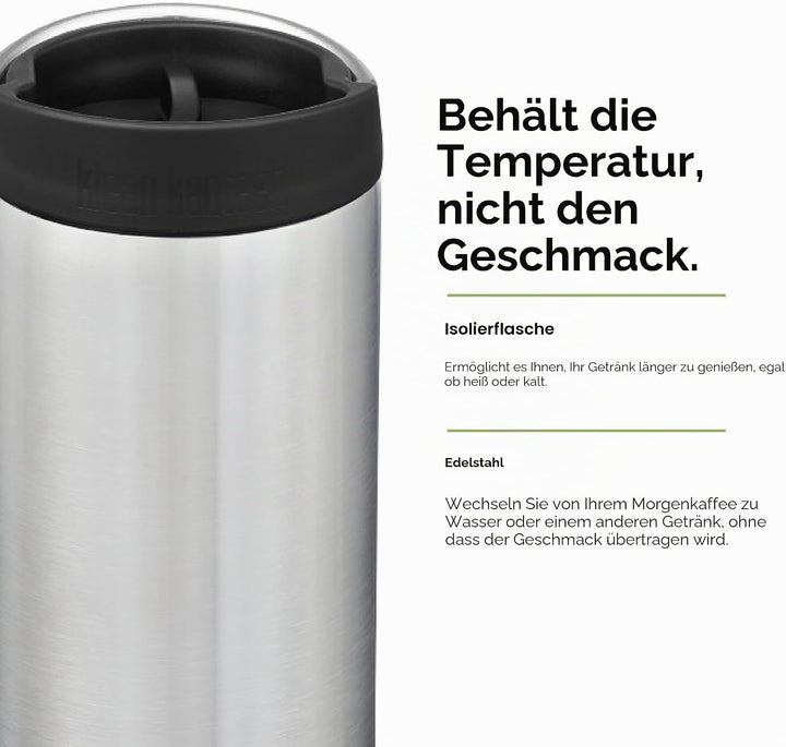 Klean Kanteen Herren tkwide Vi Trinkflasche Einheitsgrösse Brushed Stainless, Einheitsgrösse Brushed