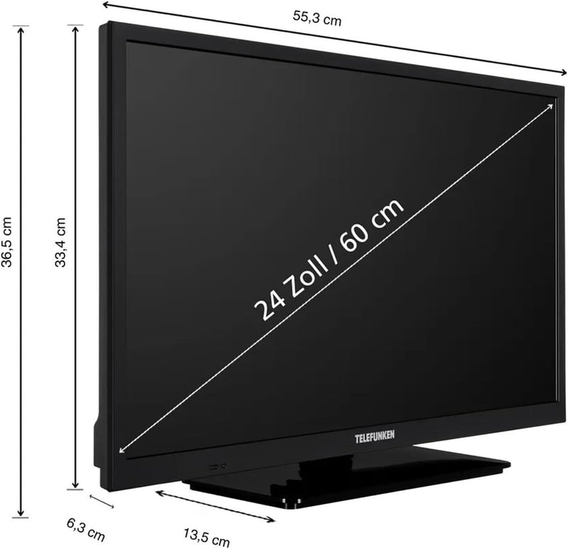 Telefunken T24X840 Mobile Smart TV mit DVD-Laufwerk 24 Zoll DVB/S/S2/T2/C 12/230 Volt