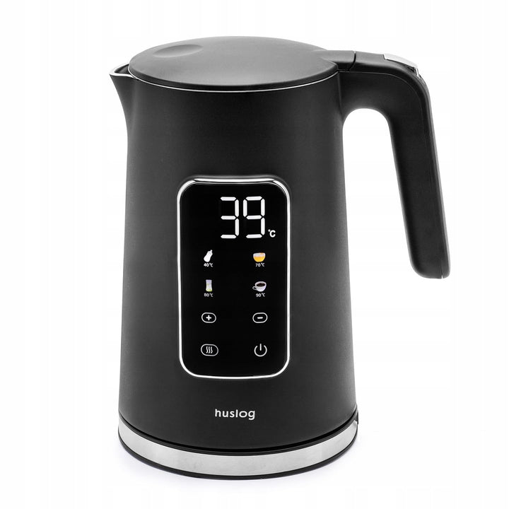 Elektrischer Wasserkocher, Kabellos, 2200W, Touch Panel, 1.7L, Schwarz, Schwarz