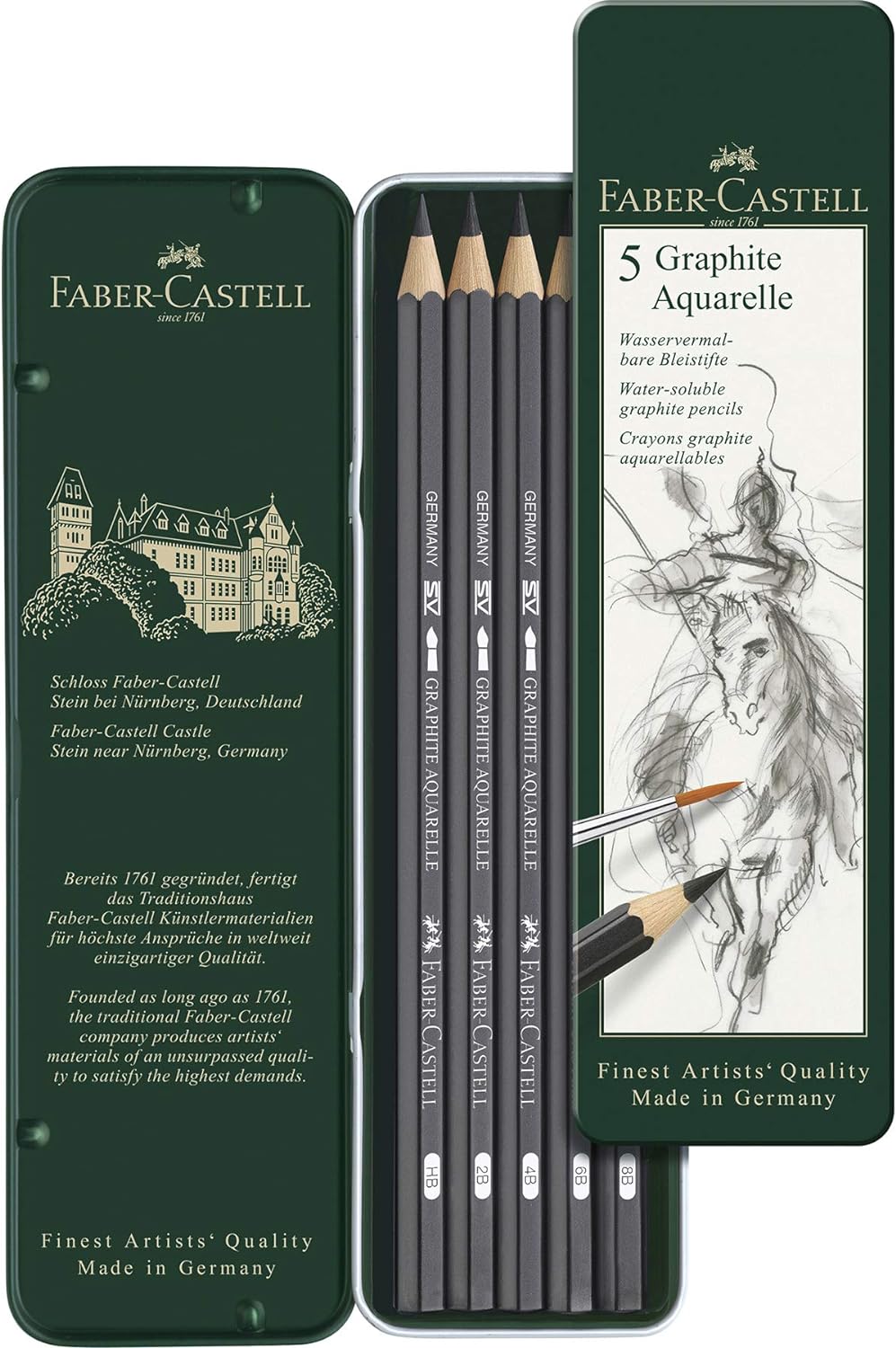 Faber-Castell 117511 - Aquarellstift Albrecht Dürer 120er Metalletui &amp; 117805-5 Aquarellbleistifte G