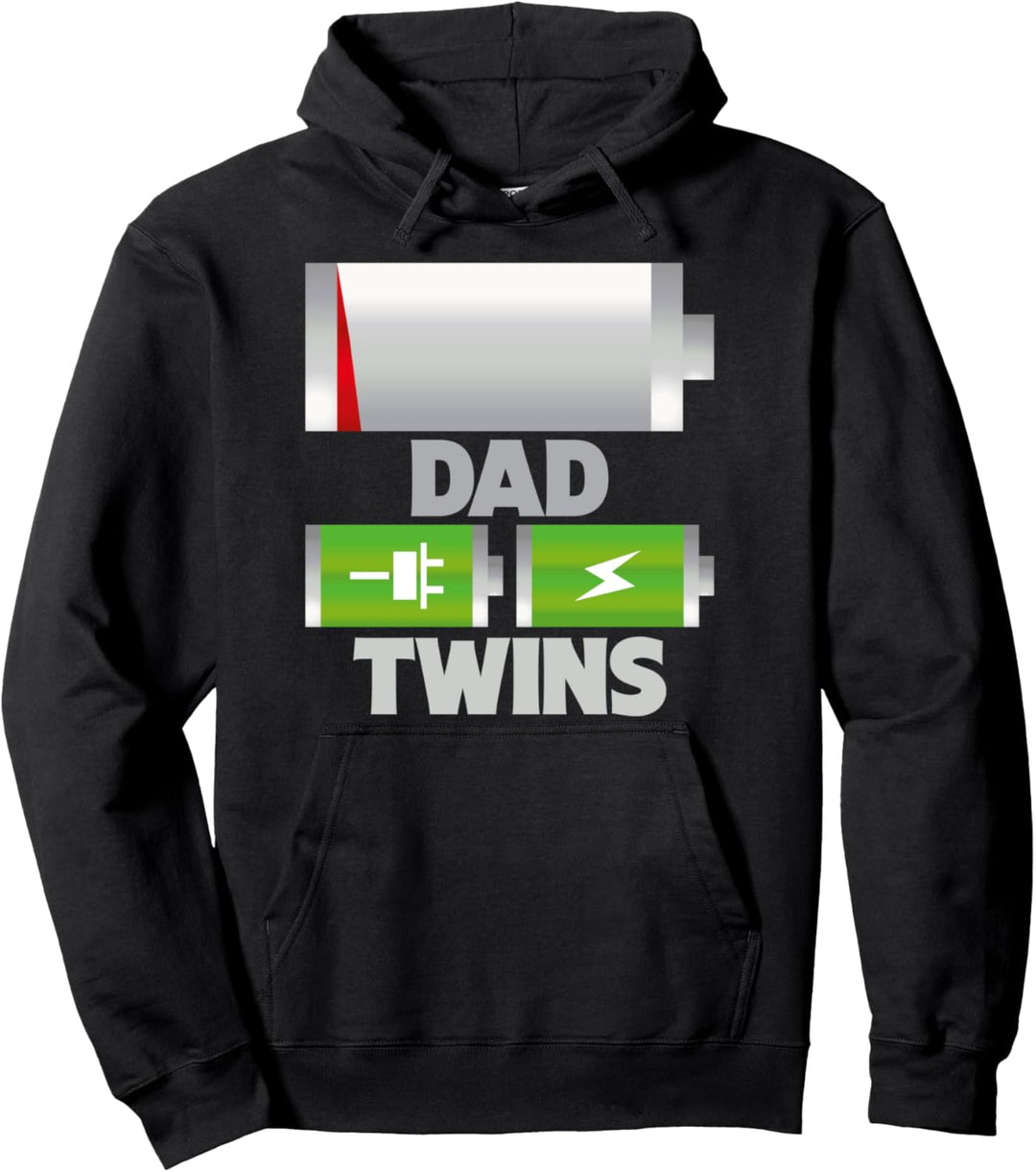 Müde Papa schwach auf Akku Zwillinge voll aufladen Witzig Pullover Hoodie