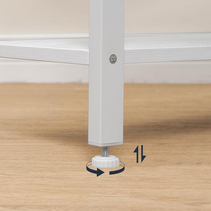 HOOBRO Beistelltisch, Nachttisch mit 3 Ablage, Sofatisch Industriestil, Nachtschrank, Schlafzimmer,