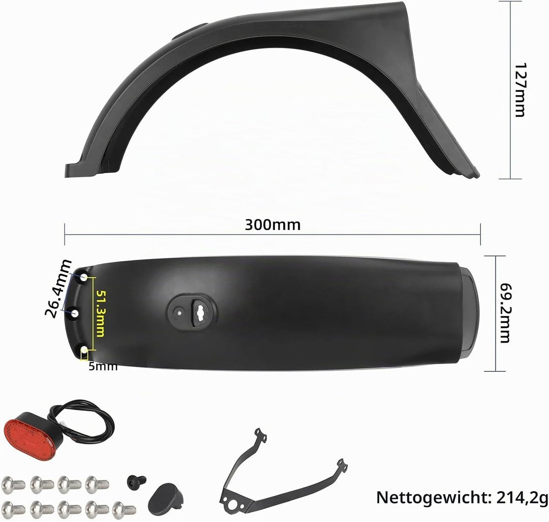 Hinterer Kotflügel mit Rückleucht für Xiaomi 5/5 Pro/5 Max Elektroroller, Hinterradschutzblech mit l