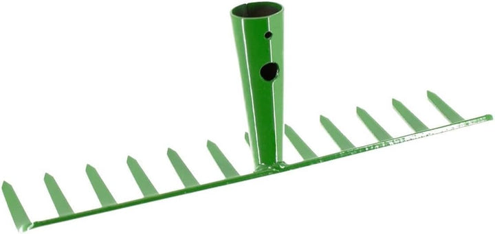 Rekord - Gartenrechen - 14 Zinken Stahl Harke 35 cm mit Holzstiel Rake | Pulverbeschichteter Laubrec