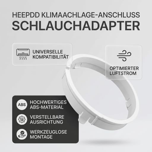 HEEPDD Klimaanlagen-Schlauchverbinder, ABS-Rundrohr, Verstellbarer Abluftkanal-Adapter für Mobile Kl