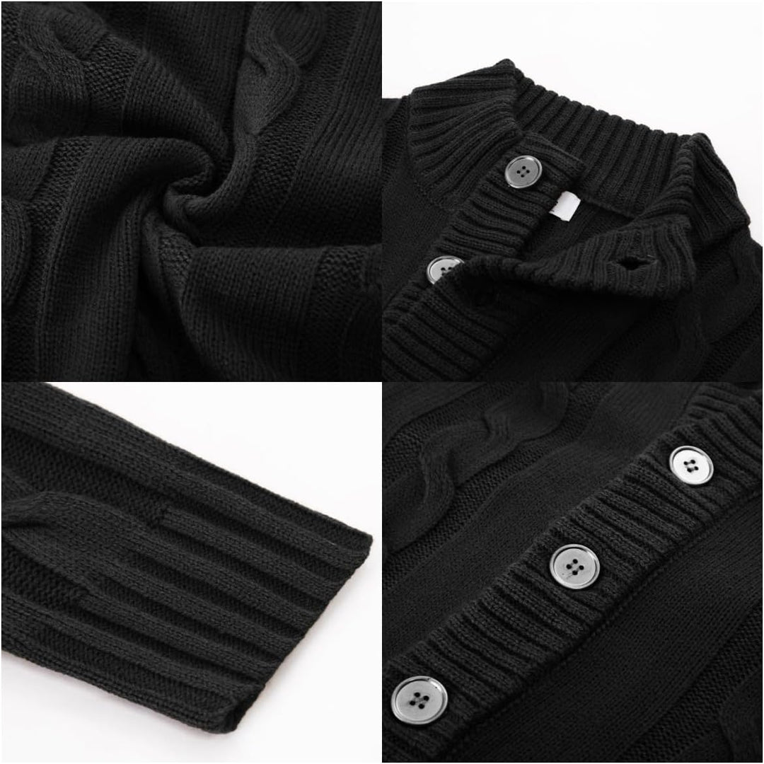 PJ PAUL JONES Herren Strickjacke mit Knopfverschluss Zopfmuster Strickjacke Cardigan mit Gerippter S