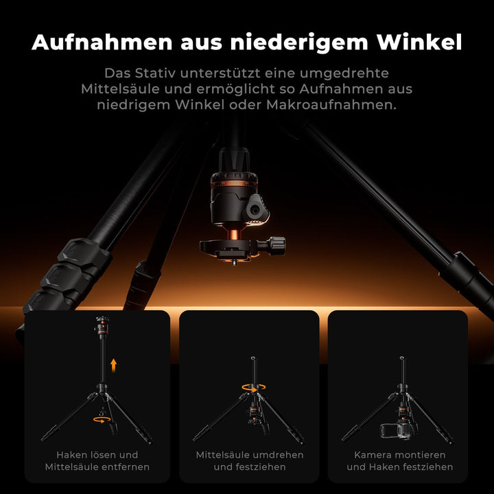 Kamera Stativ, K&F Concept Handy Stativ,178cm Stativ mit Handyhalterung, Tripod für unterwegs, Stati