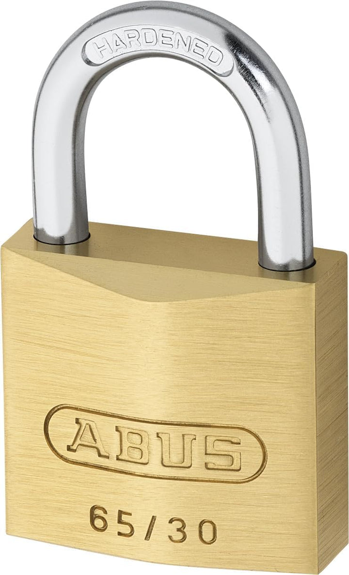 ABUS Vorhängeschloss Messing 65/30 - 4er Set, gleichschliessend - Schlosskörper aus massivem Messing