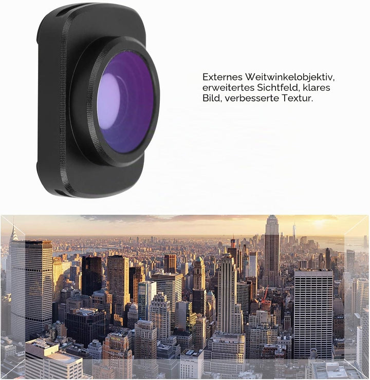 Weitwinkelobjektiv für OSMO Pocket 2, Handheld Gimbal Kamera Optisches Glasobjektiv, Magnetisches An