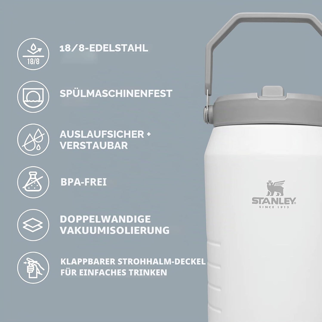 STANLEY Unisex-Erwachsene Der IceFlow Flip-Strohkrug Krug, Pool, One Size 1,2 kg Pool, 1,2 kg Pool