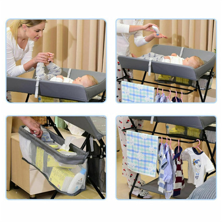 Baby Changing Unit Table Folding Nursery Changing Station Bath Mat with Storage Mit Badewanne,mit Ro