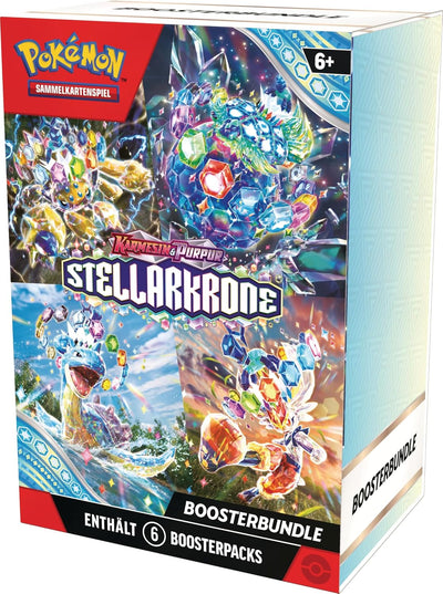 Pokémon-Sammelkartenspiel: Boosterbundle Karmesin & Purpur – Stellarkrone (6 Boosterpacks)