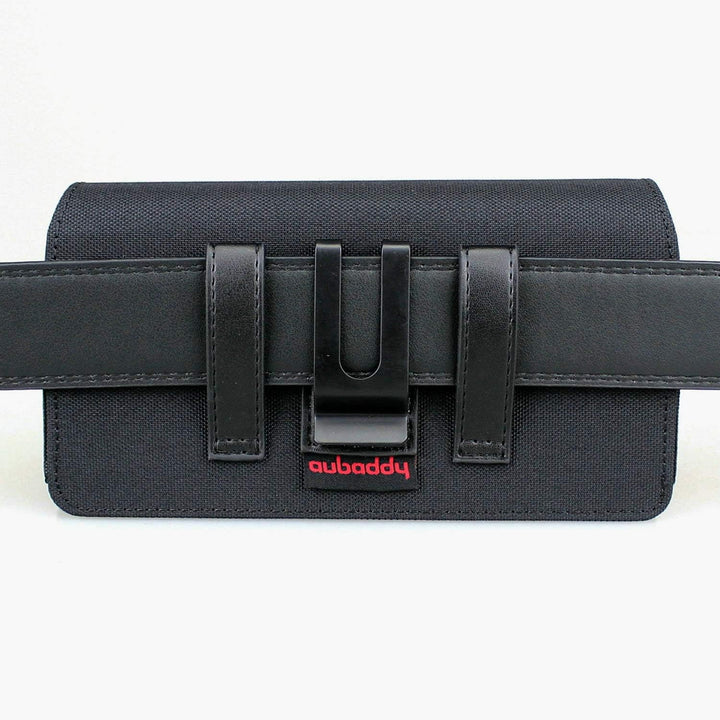 aubaddy Gürteltasche für Zwei Handys, Querformat, Nylon Double Decker Gürtelclip für iPhone 11 Pro M