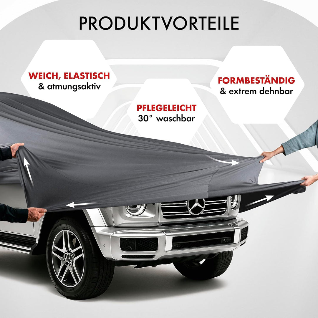 WALSER Abdeckung Auto Indoor Stretch, Autoabdeckung Winter, staubdichte Autogarage Abdeckung, Autopl