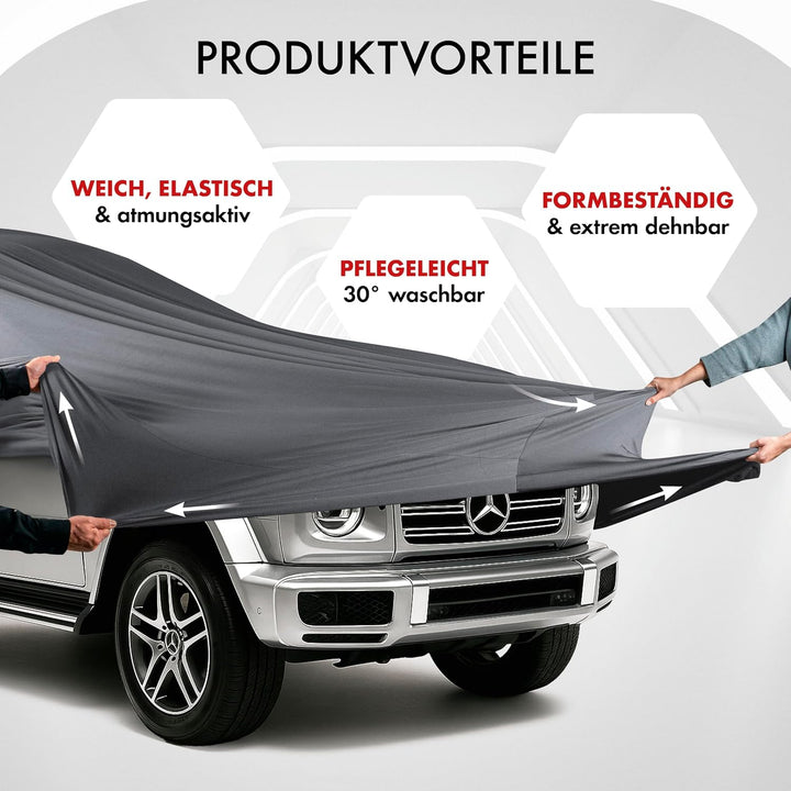 WALSER Abdeckung Auto Indoor Stretch, Autoabdeckung Winter, staubdichte Autogarage Abdeckung, Autopl