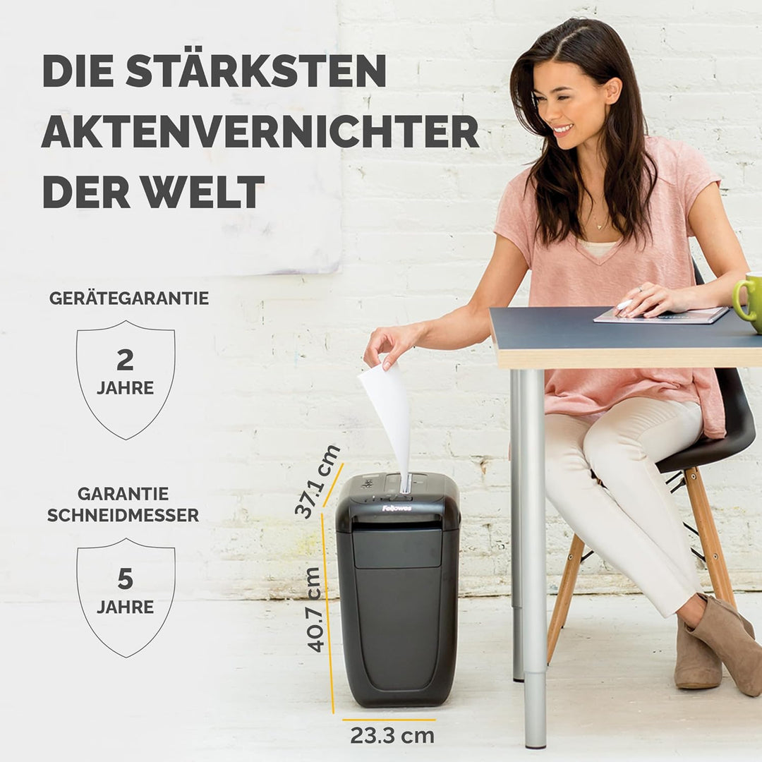 Fellowes Aktenvernichter Powershred 60Cs, Partikelschnitt (P-4), 10 Blatt, für Zuhause/Home Office,