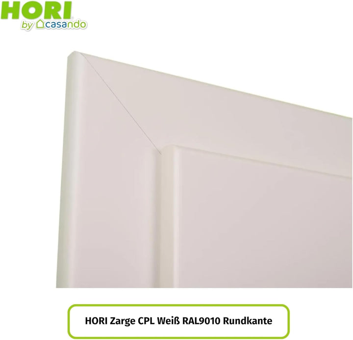 HORI® Zimmertür Komplettset mit Zarge und Türdrücker I Innentür CPL Weiss I Höhe 198,5 cm I Anschlag