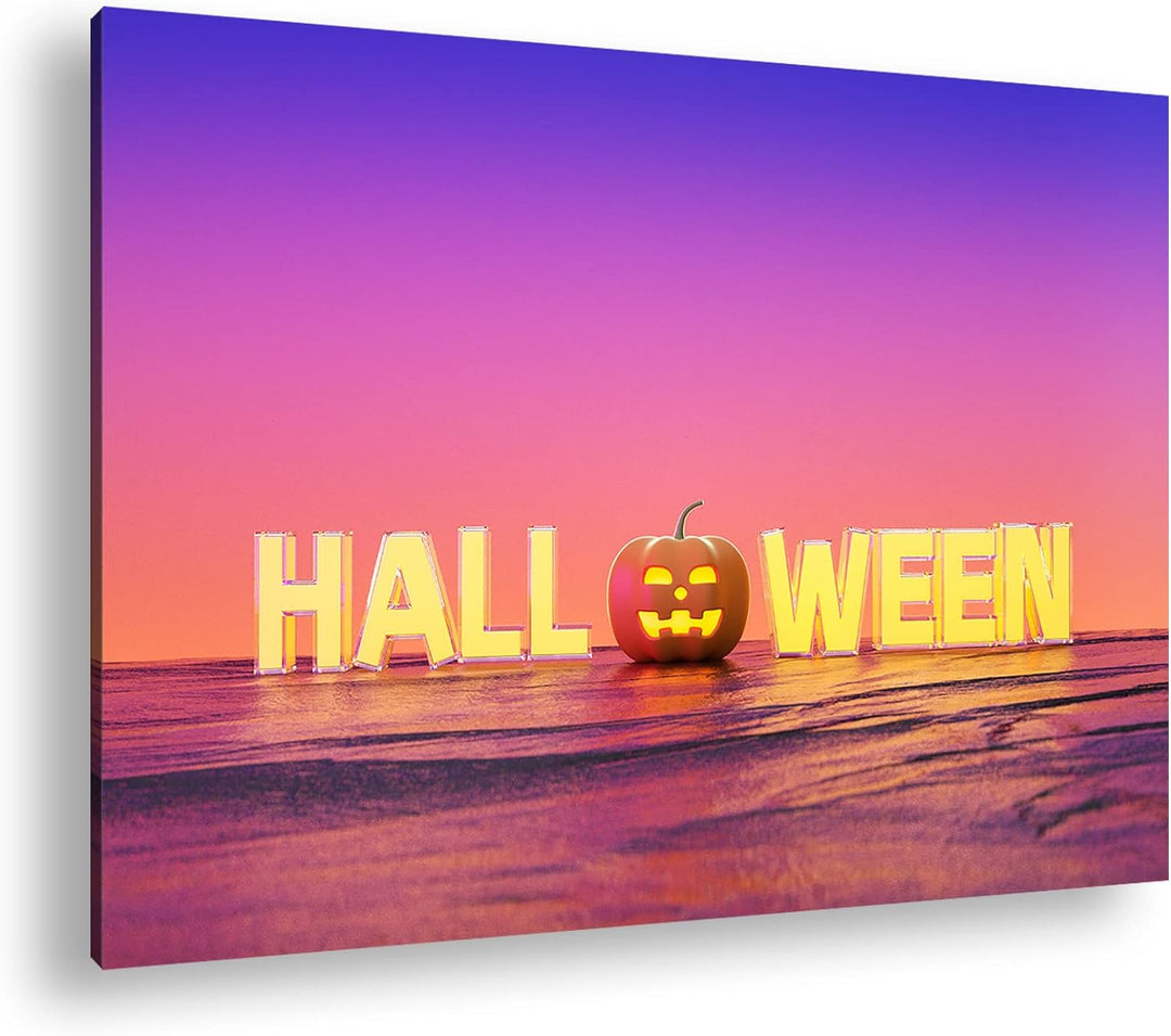 deyoli Halloween Logo Format: 80x60 als Leinwandbild, Motiv fertig gerahmt auf Echtholzrahmen, Hochw