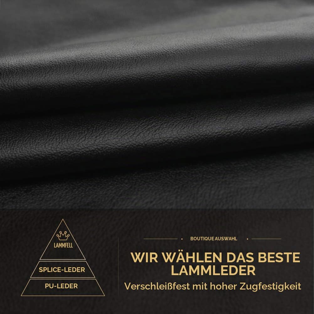 vislivin Vollhand Touchscreen-Handschuhe für Damen Leder Handschuhe Warmer Winter SMS Autofahren Han