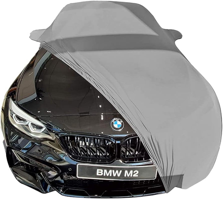 Indoor Autoabdeckung kompatibel mit BMW M2 (F87) mit Spiegeltaschen SUPER Soft Stretch