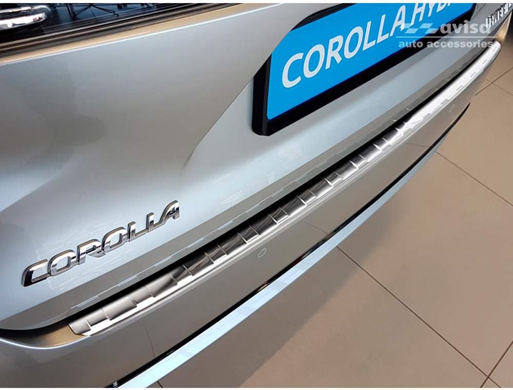 Edelstahl Heckstossstangenschutz kompatibel mit Toyota Corolla XII Combi 2019- & Suzuki Swace Combi