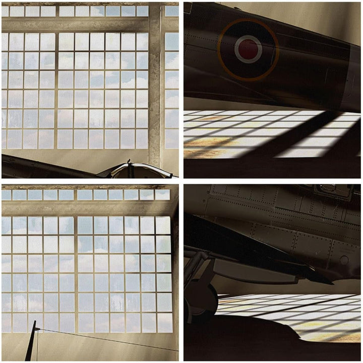 Bilder auf Leinwand Airplain Hangar Flug historisch Leinwandbild 70x50cm Wandbilder Dekoration Wohnz