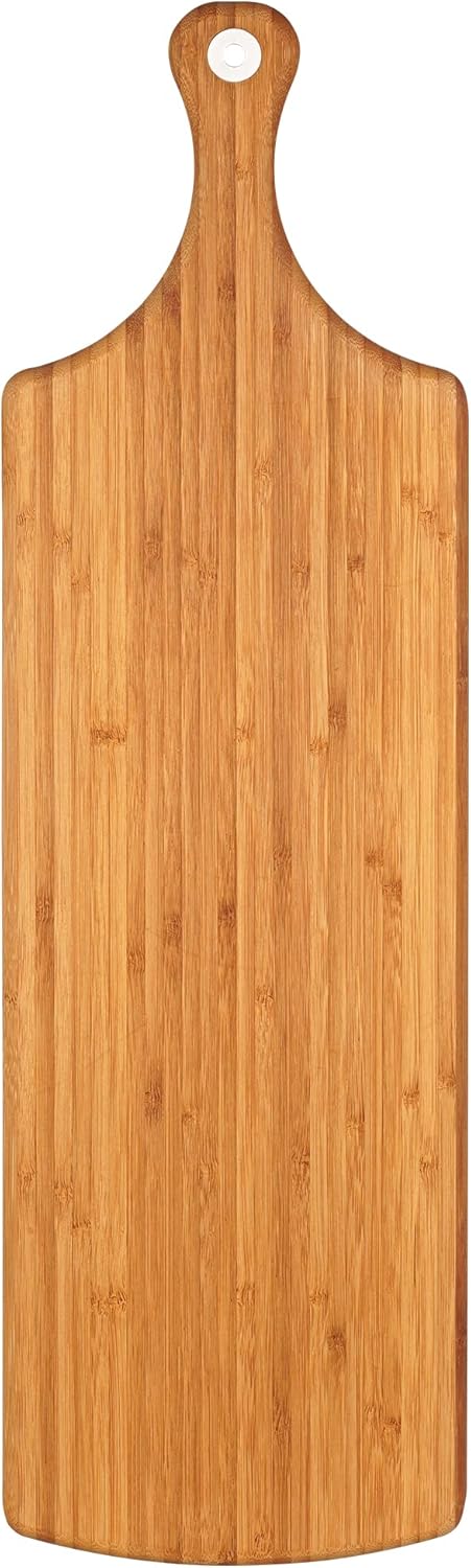 smokemax® L Servierbrett dark bamboo (ca. 59x17x2cm), Schneidebrett, Designbrett aus natürlichen Bam