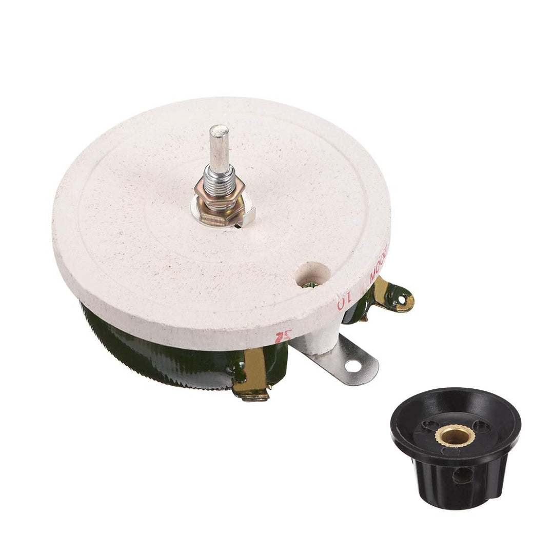 sourcing map 200W 10R Ohm Drahtloses Kreamik Potentiometer variabel Rheostat Widerstand Knopf 104 x