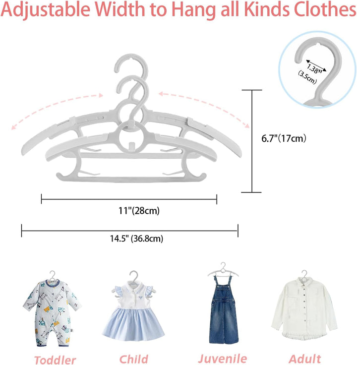 ManGotree Baby Kleiderbügel für Kinderzimmer Kleiderschrank, 28cm-36.8cm Einstellbare Anti-Rutsch-Ki