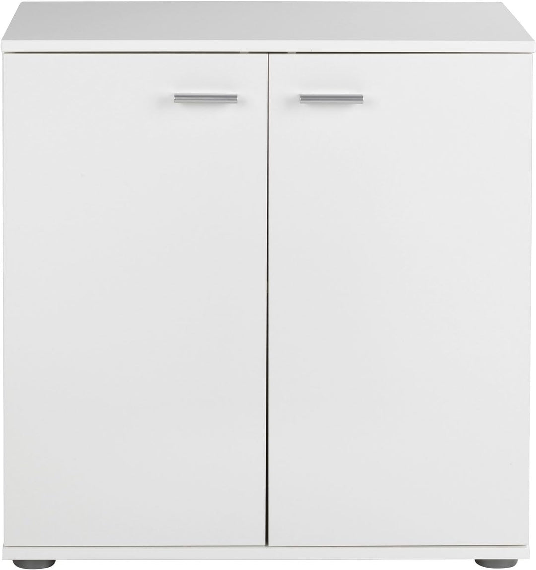 Home4You Kommode mit 2 Türen - Weiss matt - 71 cm breit - Sideboard Mehrzweckschrank