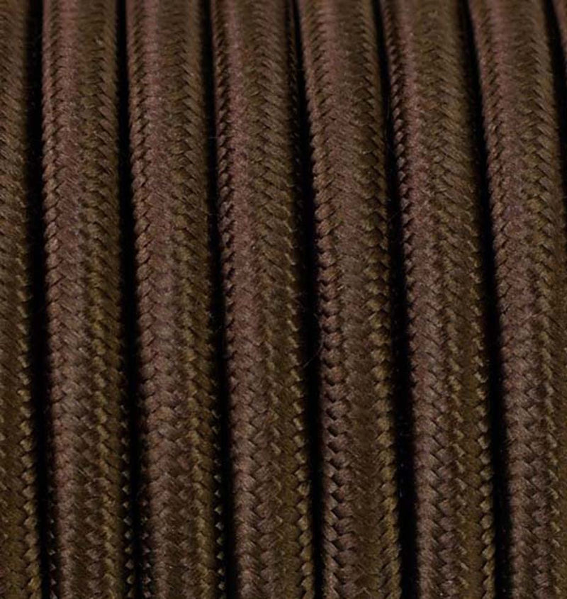 Textilkabel Braun [3x1,5] 20 Meter 3 - adrig Stoffkabel Pendelleitung Lampenkabel Textile Cable 3G1,